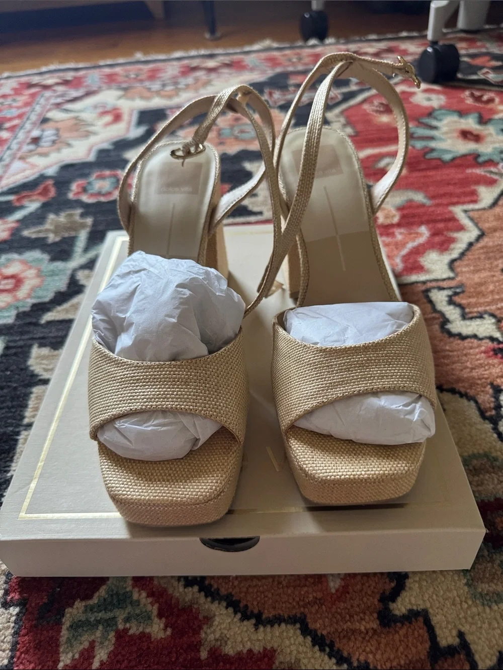 Dolce Vita - Felica Natural Raffia Heels